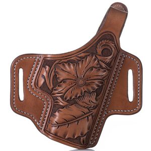 Exclusive FLORAL Hand Carved Leather OWB Custom Holster