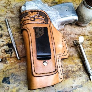 Floral Hand Carved IWB Leather Holster