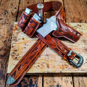 Custom Deputy Marshall Premium Leather Holster Set – Handcrafted Gun Belt & Mag Pouch