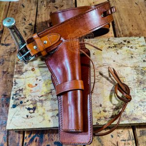 Premium Cowboy Fast Draw Leather Holster &ndash; OWB Western Revolver Holster with Custom Molded Fit