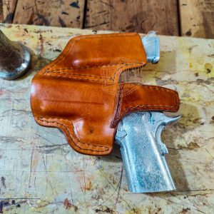 IWB Leather Holster with Magazine Pouch &ndash; Handmade Concealed Carry Holster with Steel Clip & Sweat Guard