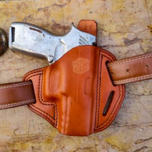 Multiple Position OWB Leather Holster &ndash; Premium Handmade Outside Waistband Holster with Custom Fit & Open Muzzle Design